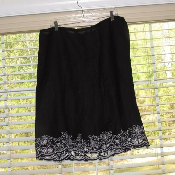 NWT LANE BRYANT Linen Rayon Black Skirt Plus 22/24